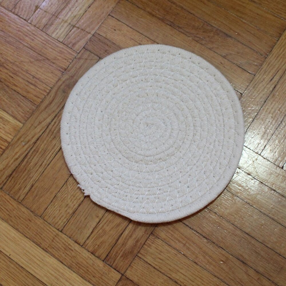 Crocheted Coasters Set of 4 Brown and White Large